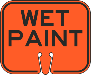 Wet Paint Cone Sign
