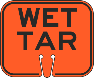 Wet Tar Cone Sign