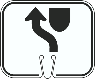 Keep Left Cone Sign