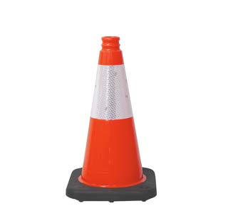 18" Orange Traffic Cone w/ Black Base, 3lbs