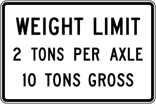 Weight Limit Per Axle Sign