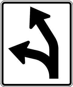 Left Movement Lane Control Sign
