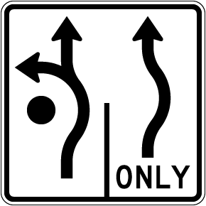 Advance Circular Right Only Lane Control Sign