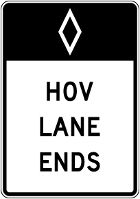 HOV Lane Ends Sign