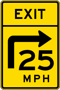 Exit 25 Mph Sign