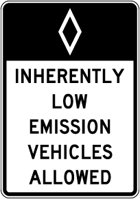 Inherently Low Emission Vehicles Allowed Sign