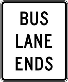 Bus Lane Ends Sign