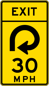 Advisory Exit Speed 30 Mph Reverse Curve Right Sign