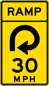 Advisory Ramp Speed 30 Mph Reverse Curve Right Sign