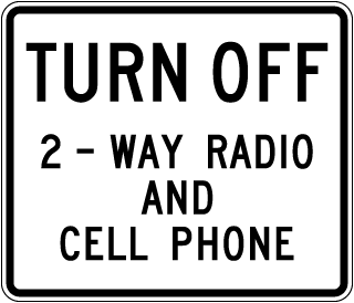 Turn Off 2-Way Radio And Cell Phone Sign