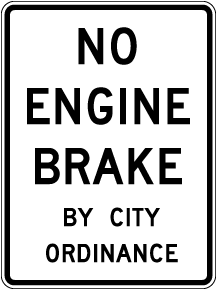 Texas No Engine Brake Sign