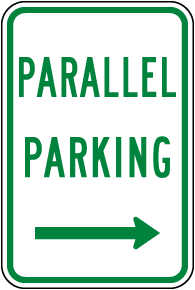 Texas Parallel Parking to the Right Sign