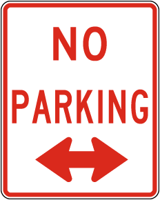 Texas No Parking Double-Arrow Sign