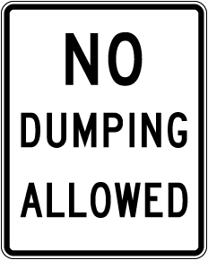 Texas No Dumping Sign