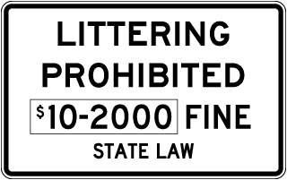 Texas Littering Prohibited Sign