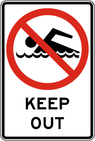 Texas No Swimming Keep Out Sign