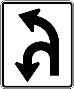 U And Left Turn Symbol Sign