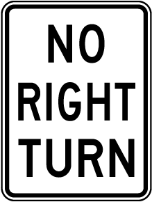 No Right Turn Sign
