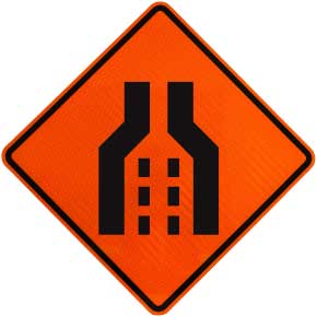 Dual Lane Reduction Sign