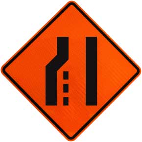 Left Lane Ending Symbol Sign