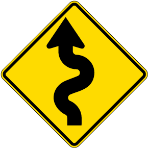 Left Winding Road Sign