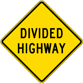 Divided Highway Sign