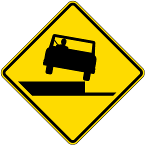 Right Shoulder Drop Off Sign