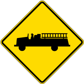 Emergency Vehicle Crossing Sign