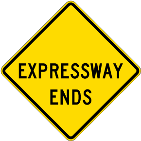 Expressway Ends Sign