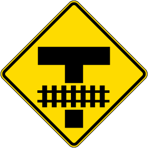 Highway-Light Rail Transit Grade Crossing Sign