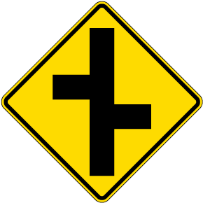 Offset Side Road Right Sign