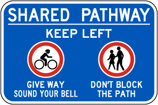 Shared Pathway Keep Left Sign