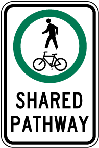 Shared Pathway Bike Sign
