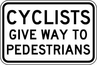 Cyclists Give Way To Pedestrians Sign