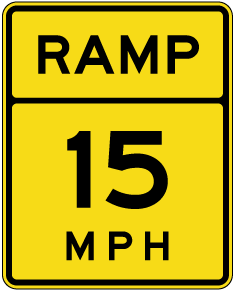Advisory Ramp 15 MPH Sign