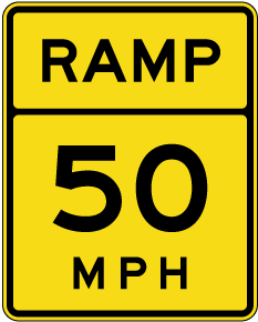 Advisory Ramp 50 MPH Sign
