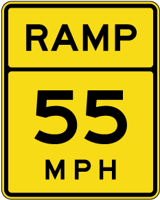 Advisory Ramp 55 MPH Sign