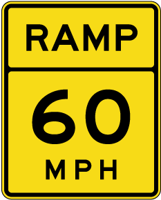 Advisory Ramp 60 MPH Sign