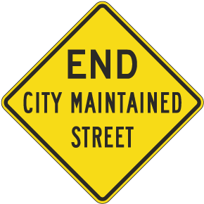 End City Maintained Street Sign