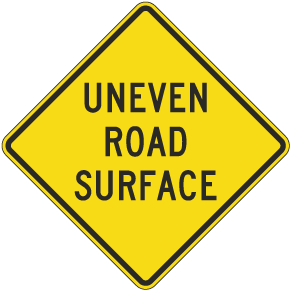 Uneven Road Surface Yellow Diamond Sign