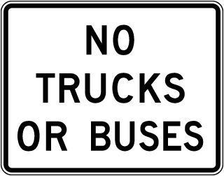 No Trucks Or Buses Sign