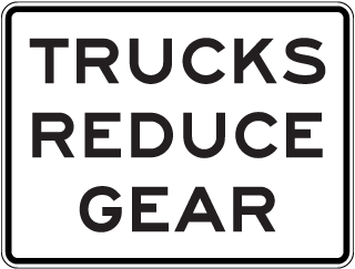 Trucks Reduce Gear Sign