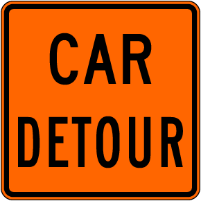 Car Detour Sign