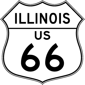 Illinois US 66 Replica Road Sign 