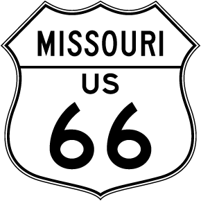 Missouri US 66 Replica Road Sign