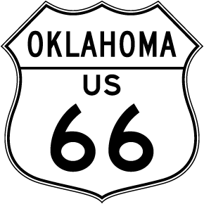 Oklahoma US 66 Replica Road Sign