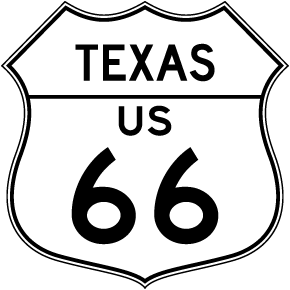 Texas US 66 Replica Road Sign