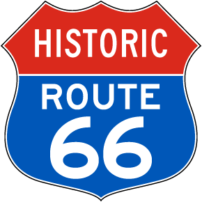 Historic Route 66 Replica Badge Road Sign