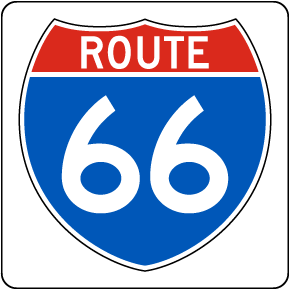 Route 66 Replica Road Sign
