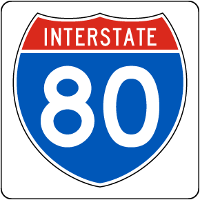 Interstate Route 80 Replica Sign